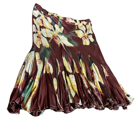 Roberto Cavalli SS2004 Orchid Print Silk Skirt - Picture 2 of 6